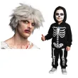dodatek do stroju na halloween peruka zombie karnawal cosplay anime siwe wlosy