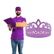 dodatek do stroju na karnawal papierowa opaska na glowe tiara diadem ksiezniczki fioletowa 3 s