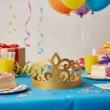 dodatek do stroju na karnawal papierowa opaska na glowe tiara diadem ksiezniczki zlota 3 szt