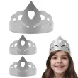 dodatek do stroju na karnawal papierowa opaska na glowe tiara ksiezniczki srebrna 3 szt