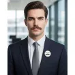 dodatek do stroju na movember przypinka wasy bialo czarna pin 5 6 cm