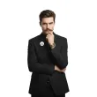 dodatek do stroju na movember przypinka wasy bialo czarna pin 5 6 cm