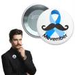 dodatek do stroju na movember przypinka wasy niebieski listopad pin 5 6 cm
