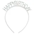 dodatek do stroju na osiemnastke 18 30 40 50 60 urodziny opaska na glowe happy birthday srebrna