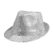 dodatek do stroju na sylwestra karnawal nowy rok urodziny kapelusz cekinowy srebrny godan