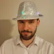 dodatek do stroju na sylwestra nowy rok karnawal kapelusz cekinowy diody led srebrny