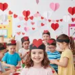 dodatek do stroju na walentynki opaska papierowa brokatowe serce czerwono czarna do fotobudki