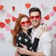 dodatek do stroju na walrntynki rocznice wesele okulary serduszka czerwone serca do fotobudki
