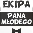 dodatek do stroju na wieczor kawalerski przypinka ekipa pana mlodego zabawny gadzet pin