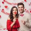 dodatek na walentynki rekwizyty do zdjec love okulary serca fotogadzety do fotobudki 6 szt