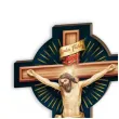 drewniana figurka z modlitwa jezus chrystus na krzyzu dekoracja na wielkanoc 15 x 10 cm
