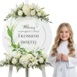 drewniana tablica powitalna komunia swieta konwalie dekoracja sali powitanie gosci 39 5 cm