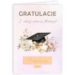 duza personalizowana kartka gratulacje z okazji zadnia matury kwiaty biret konfetti