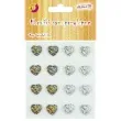 dzety samoprzylepne serca w brokacie zloto srebrne aliga 16 szt