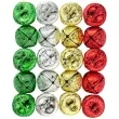 dzwoneczki dekoracyjne classic czerwony zloty srebrny zielony aliga 15 mm 20 szt