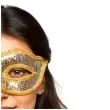 elegancka zlota maska wenecka z cekinami dodatek do stroju na karnawal