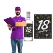 etykieta na butelke 18 urodziny glamour birthday czarny 85x120 mm 5 szt