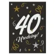 etykieta na butelke 40 urodziny czarny 85x120 mm 5 szt