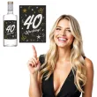 etykieta na butelke 40 urodziny glamour birthday czarny 85x120 mm 5 szt