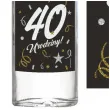 etykieta na butelke 40 urodziny glamour birthday czarny 85x120 mm 5 szt