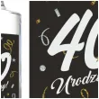 etykieta na butelke 40 urodziny glamour birthday czarny 85x120 mm 5 szt