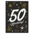 etykieta na butelke 50 urodziny czarny 85x120 mm 5 szt
