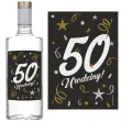etykieta na butelke 50 urodziny glamour birthday czarny 85x120 mm 5 szt