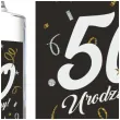 etykieta na butelke 50 urodziny glamour birthday czarny 85x120 mm 5 szt