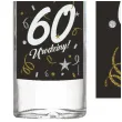 etykieta na butelke 60 urodziny glamour birthday czarny 85x120 mm 5 szt