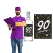 etykieta na butelke 90 urodziny glamour birthday 85x120 mm 5 szt