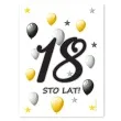 etykieta na butelke urodziny 18 white 85x120 mm 5 szt