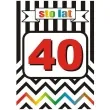 etykieta na butelke urodziny 40 chevron 85x120 mm 5 szt