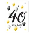 etykieta na butelke urodziny 40 white 85x120 mm 5 szt