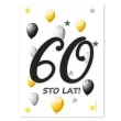 etykieta na butelke urodziny 60 white 85x120 mm 5 szt
