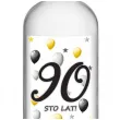 etykieta na butelke urodziny 90 white 85x120 mm 5 szt