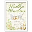 etykiety na butelke wodka weselna kremowo zielona dekoracjepolska 25szt