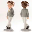 figurka na tort komunia chlopiec w szarej marynarce dekora 15 cm