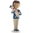 figurka na tort komunia chlopiec z pieskiem dekora 16 5 cm