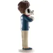 figurka na tort komunia chlopiec z pieskiem dekora 16 5 cm