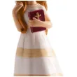 figurka na tort komunia dziewczynka z biblia dekora 15 5 cm