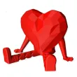 figurka serce z nogami czerwony 6 cm