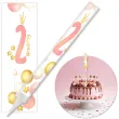 fontanna tortowa 2 urodziny baloniki rozowy jasny 18 cm