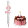 fontanna tortowa 2 urodziny cyfra rozowy jasny 18 cm