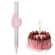 fontanna tortowa 6 urodziny cyfra rozowy jasny 18 cm