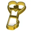 foremka andrzejki klucz z sercem 54x95 mm zlota metaliczna