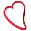 foremka walentynki serce fikusne 87 x 86 mm czerwona