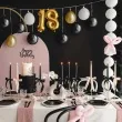 girlanda balonowa 18 urodziny zloty czarny bialy partydeco 12 szt