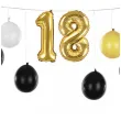 girlanda balonowa 18 urodziny zloty czarny bialy partydeco 12 szt