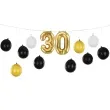 girlanda balonowa 30 urodziny zloty czarny bialy partydeco 12 szt