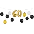 girlanda balonowa 60 urodziny zloty czarny bialy partydeco 12 szt